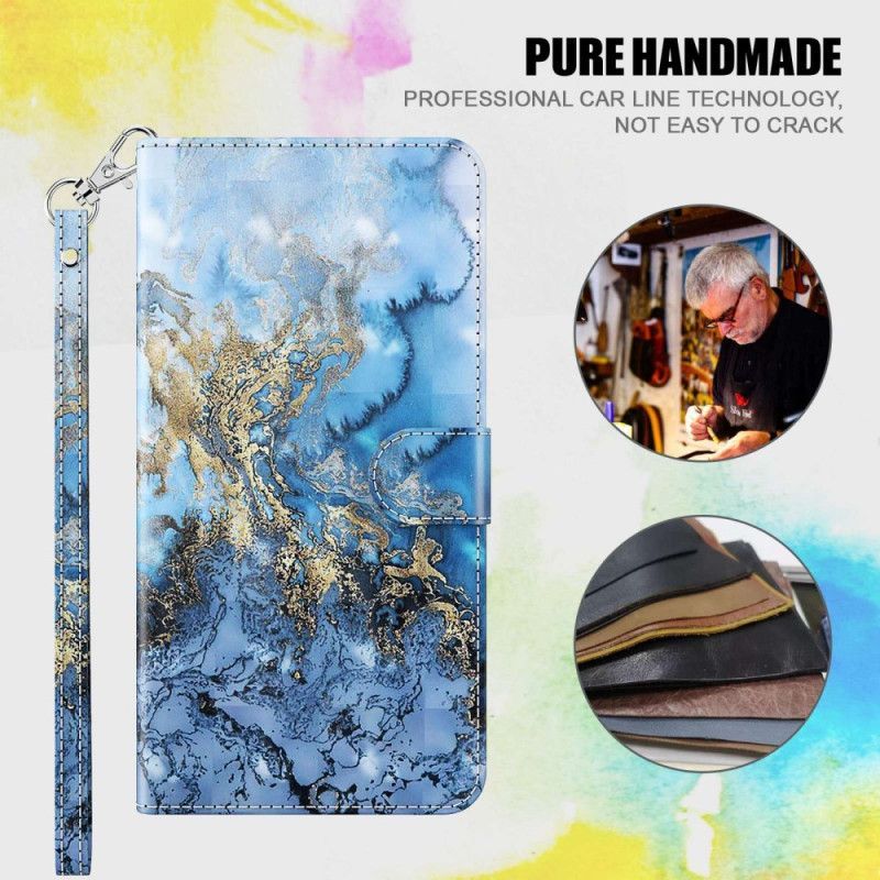 Flipové Pouzdro Na Xiaomi 12 Lite Na Lana Strappy Marble Style