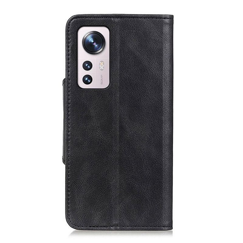 Flipové Pouzdro Na Xiaomi 12 Pro Vintage Umělá Kůže A Knoflík