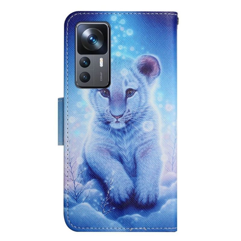 Flipové Pouzdro Na Xiaomi 12T / 12T Pro Na Lana Leopardí Miminko S Popruhem