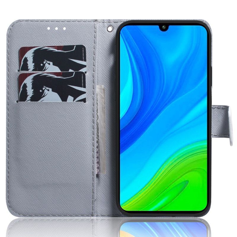 Flipové Pouzdro Na Xiaomi 13 Na Lana Strappy Bílý Tygr