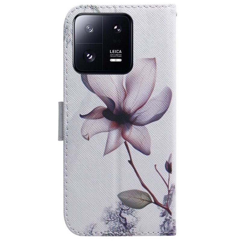 Flipové Pouzdro Na Xiaomi 13 Pro Na Lana Strappy Rose Flower