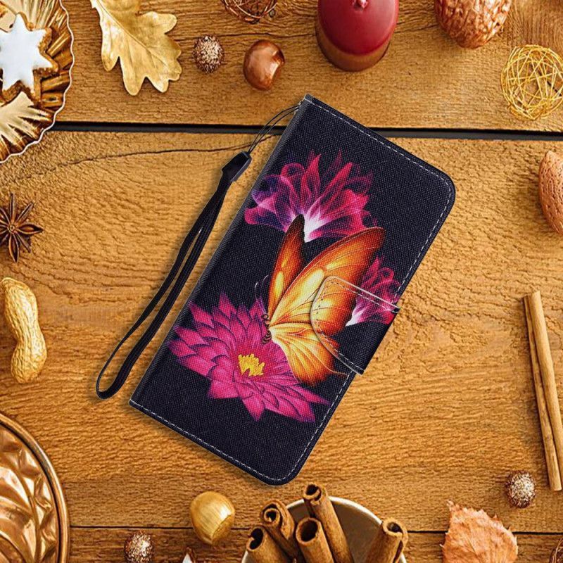 Flipové Pouzdro Na Xiaomi Redmi Note 11 Pro Plus 5G Motýl A Lotus