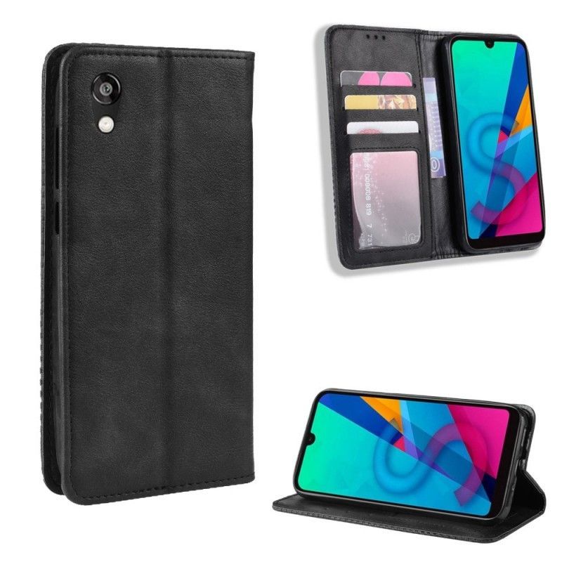 Flip Cover Huawei Y5 2019 / Kožené Pouzdro Folio Honor 8s Stylizovaný Vintage Kožený Efekt