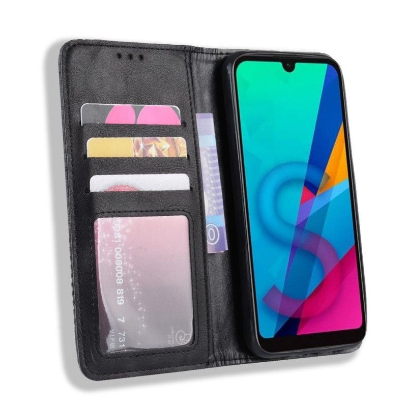 Flip Cover Huawei Y5 2019 / Kožené Pouzdro Folio Honor 8s Stylizovaný Vintage Kožený Efekt