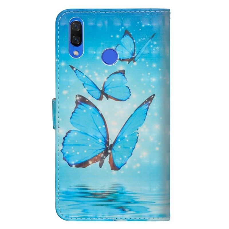 Flipové Pouzdro Honor 8x Létající Modří Motýli