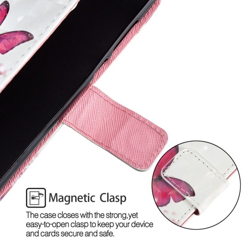 Huawei Flipové Pouzdro Honor 7c Cover 3d Red Butterflies