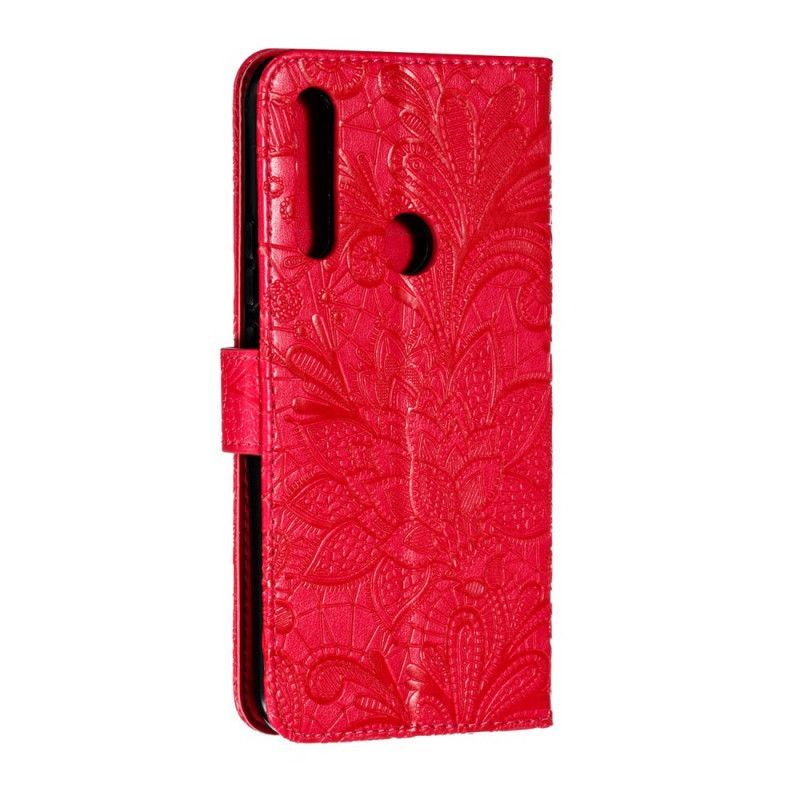 Huawei P Smart Z Cover / Flipové Pouzdro Honor 9x Tribal Květiny S Popruhem