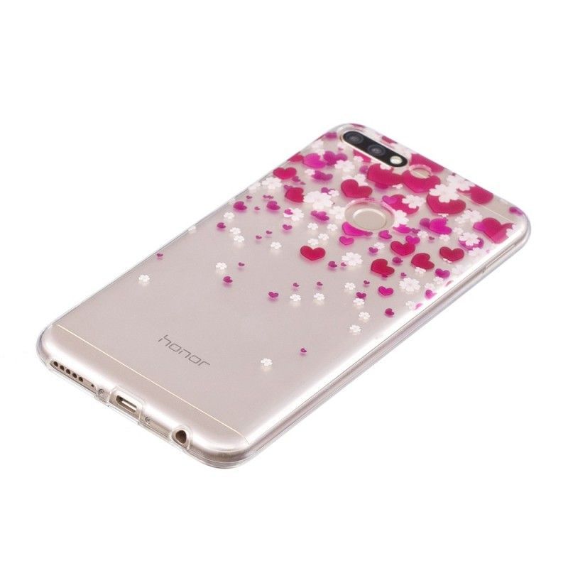 Huawei Y7 2018 Case / Kryt Na Honor 7c Déšť Srdcí