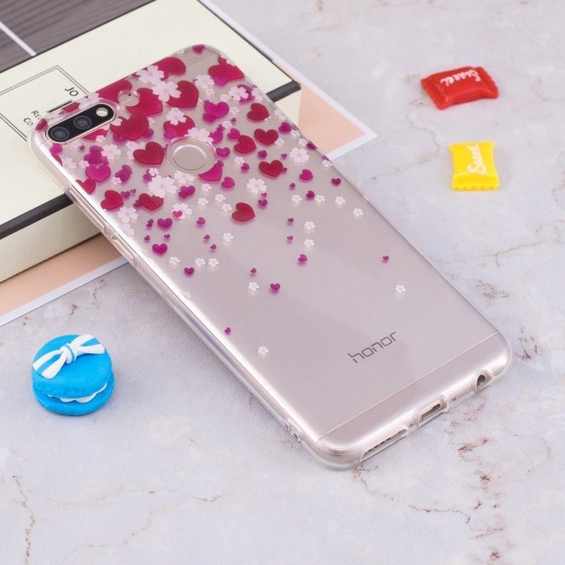 Huawei Y7 2018 Case / Kryt Na Honor 7c Déšť Srdcí