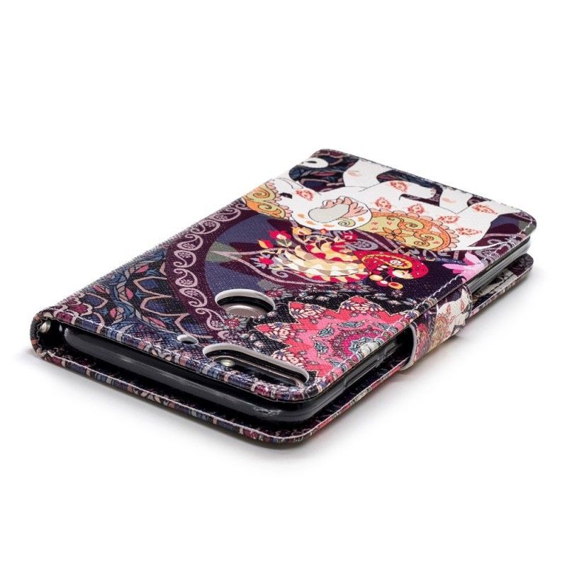 Huawei Y7 2018 Cover / Peněženková Pouzdra Honor 7c Mandala Etnickí Sloni