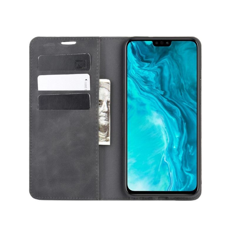 Kožené Pouzdro Folio Honor 9x Lite Efekt Hedvábně Měkké Kůže