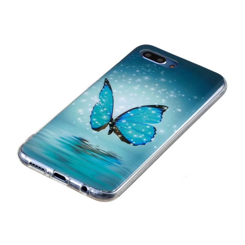 Kryt Honor 10 Fluorescenční Modrý Motýl