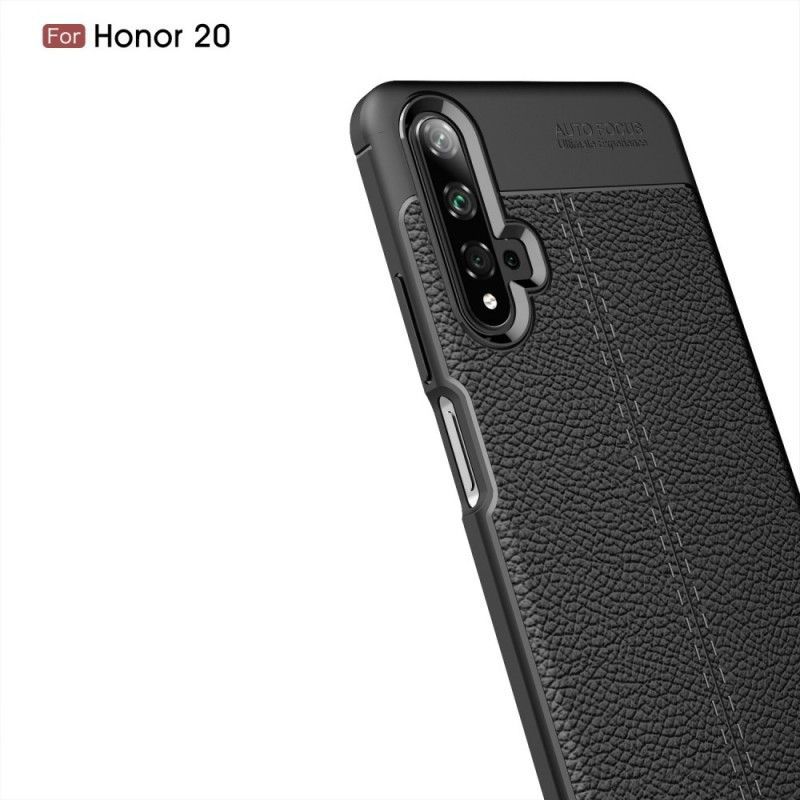 Kryt Honor 20 / Huawei Nova 5t Litchi S Dvojitým Koženým Efektem