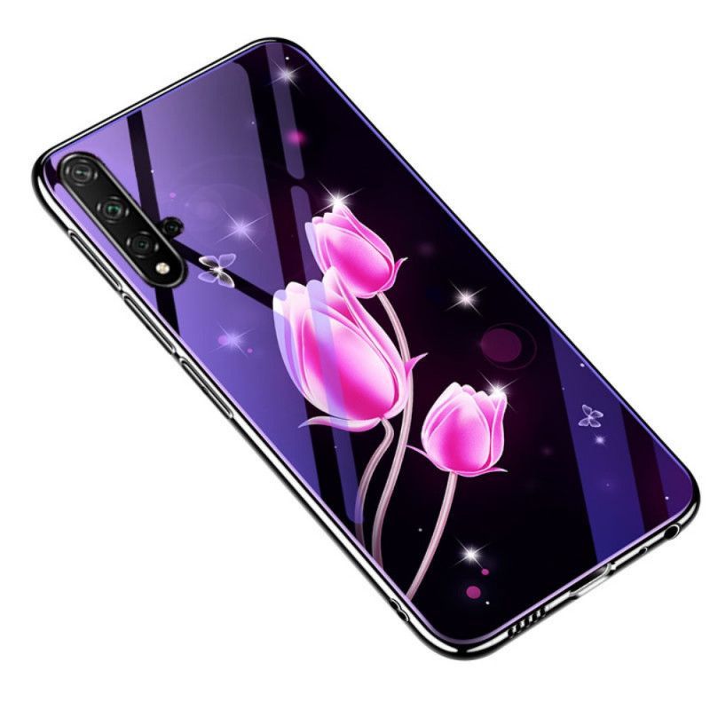 Kryt Honor 20 / Huawei Nova 5t Tvrzené Sklo A Květinový Silikon