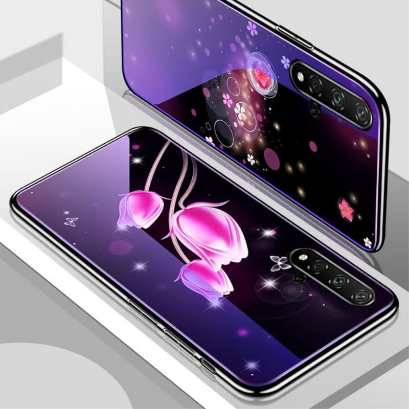 Kryt Honor 20 / Huawei Nova 5t Tvrzené Sklo A Květinový Silikon