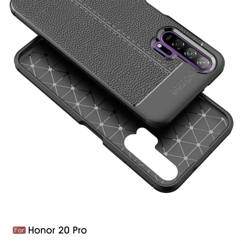 Kryt Honor 20 Pro Litchi S Dvojitým Koženým Efektem