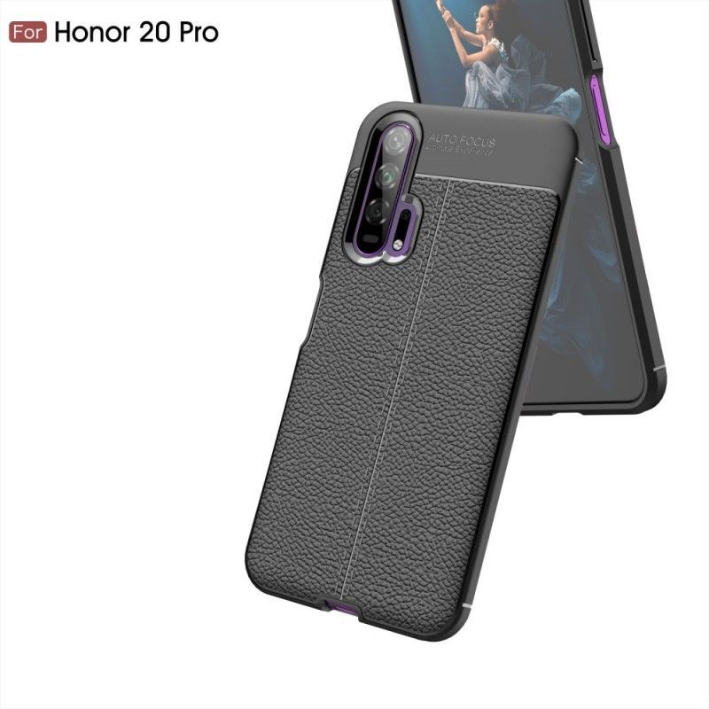 Kryt Honor 20 Pro Litchi S Dvojitým Koženým Efektem