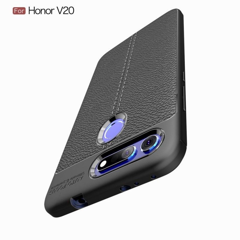 Kryt Na Honor View 20 Litchi S Dvojitým Koženým Efektem