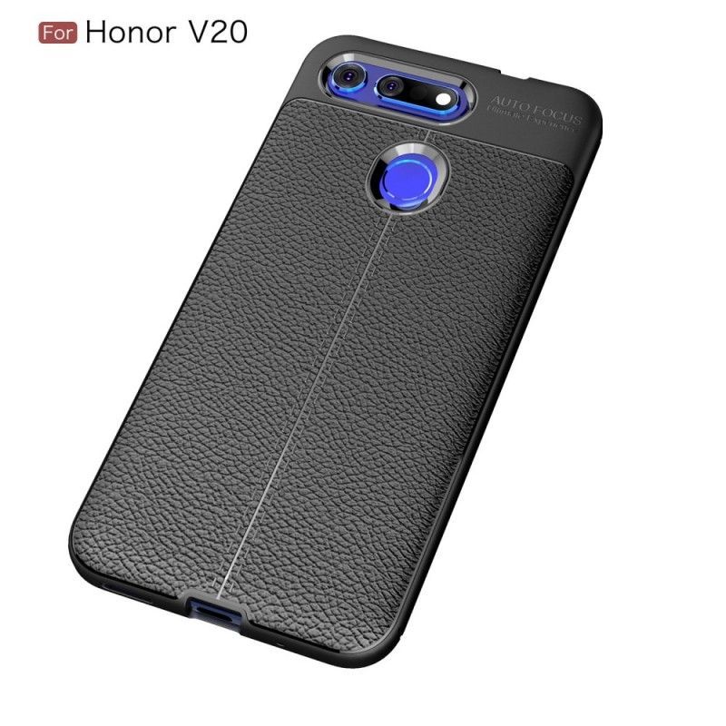 Kryt Na Honor View 20 Litchi S Dvojitým Koženým Efektem