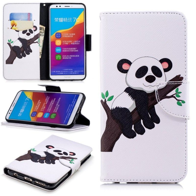 Obal Huawei Y7 2018 / Peněženková Pouzdra Honor 7c Líná Panda