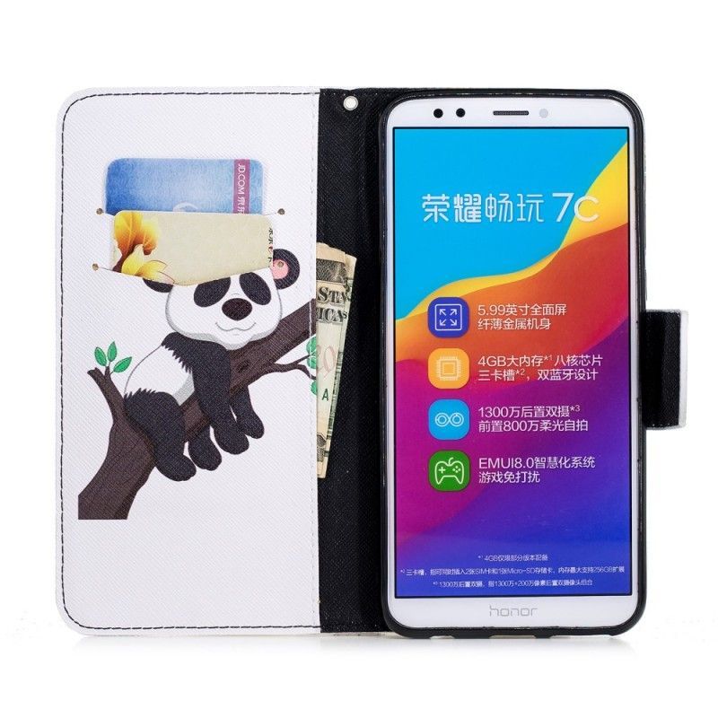 Obal Huawei Y7 2018 / Peněženková Pouzdra Honor 7c Líná Panda