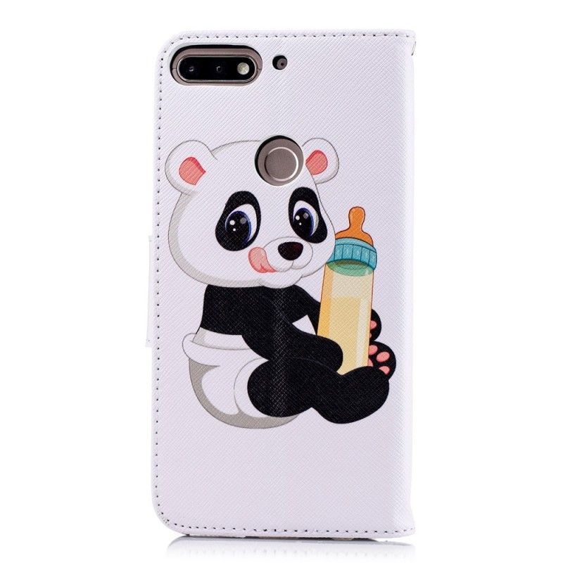 Potah Huawei Y7 2018 / Kožený Kryt Na Honor 7c Baby Panda