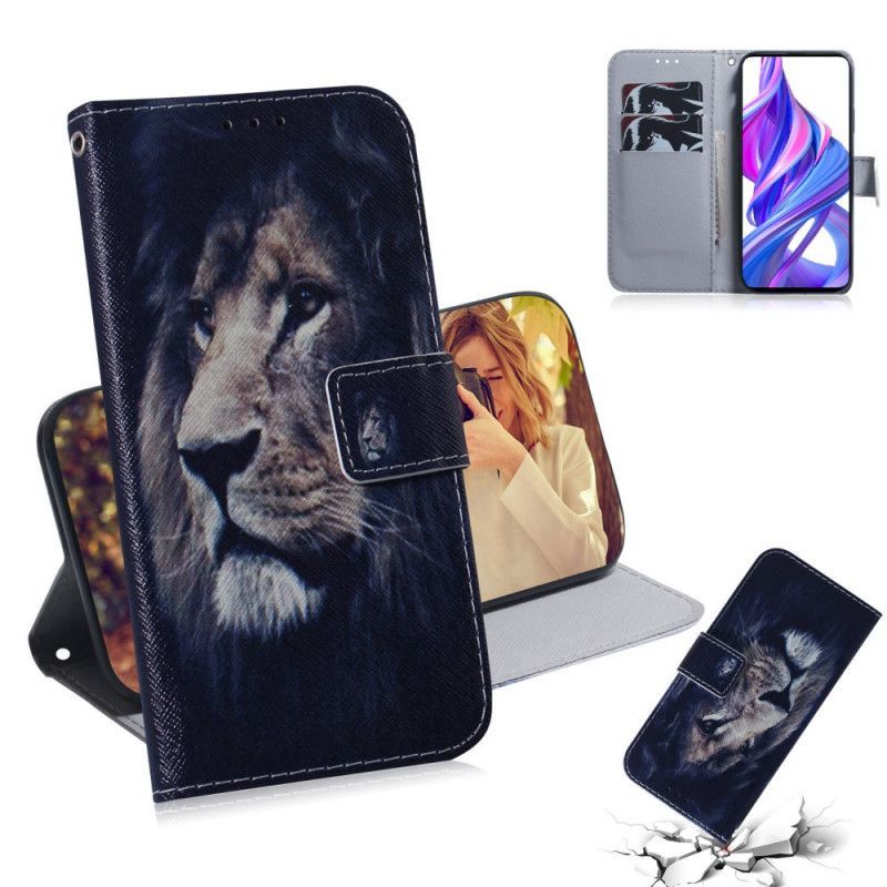 Pouzdro Huawei P Smart Pro / Flipové Pouzdro Honor 9x Pro Dreaming Lion