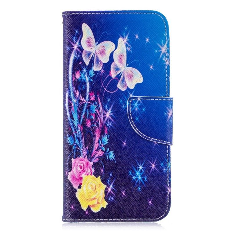 Čest 10 Lite Cover / Flipové Pouzdro Huawei P Smart 2019 Motýli V Noci