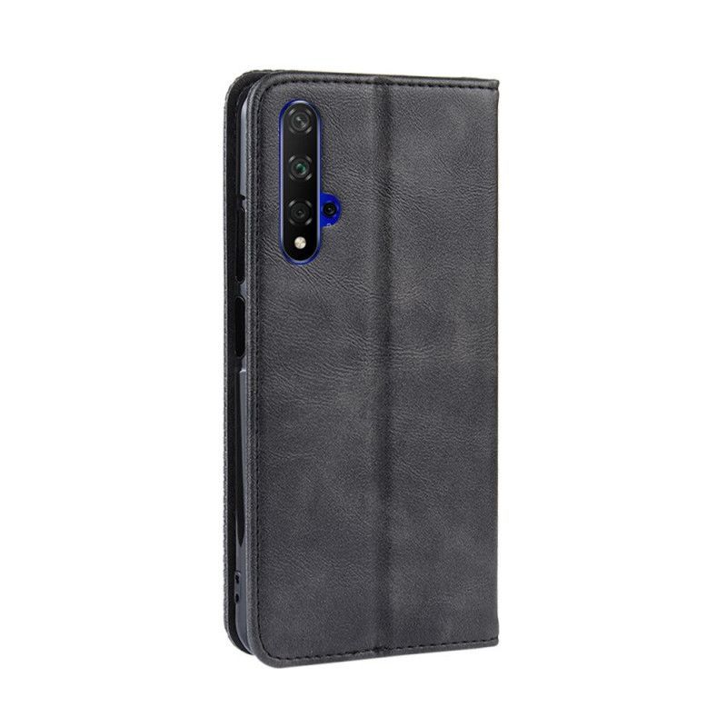 Flip Cover Honor 20 / Kožené Pouzdro Folio Huawei Nova 5t Stylizovaný Vintage Kožený Efekt