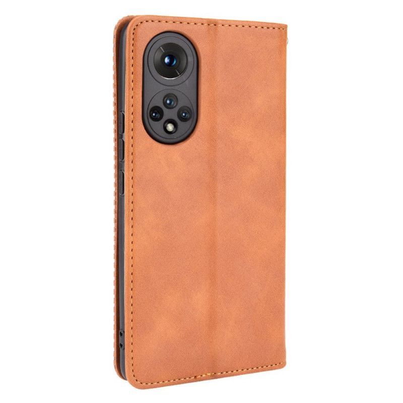 Flip Cover Honor 50 / Huawei Nova 9 Stylizovaný Vintage Kožený Efekt