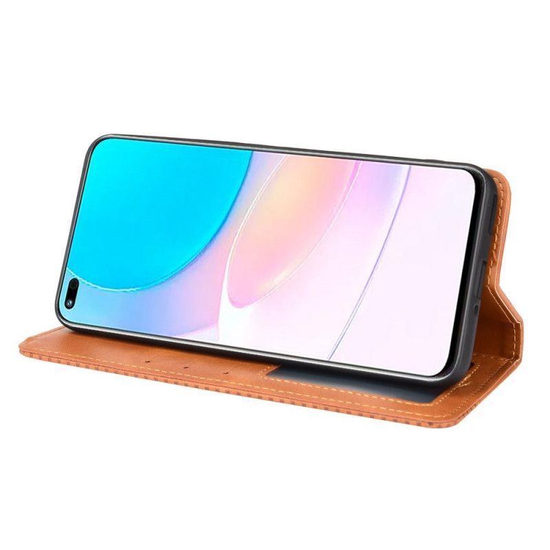 Flip Cover Honor 50 Lite / Huawei Nova 8i Stylizovaný Vintage Kožený Efekt