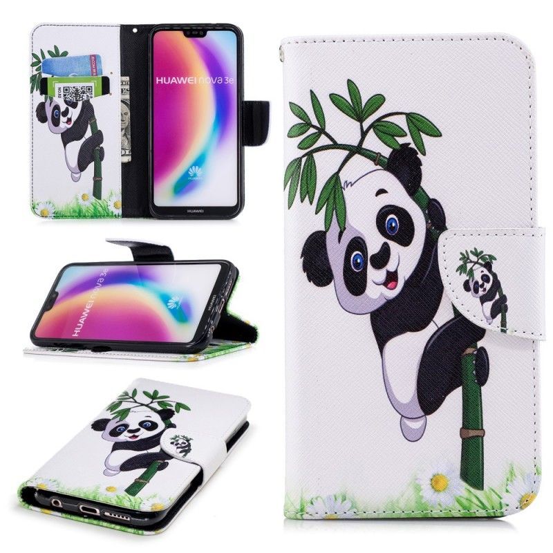 Flipové Pouzdro Huawei P20 Lite Panda Na Bambusu