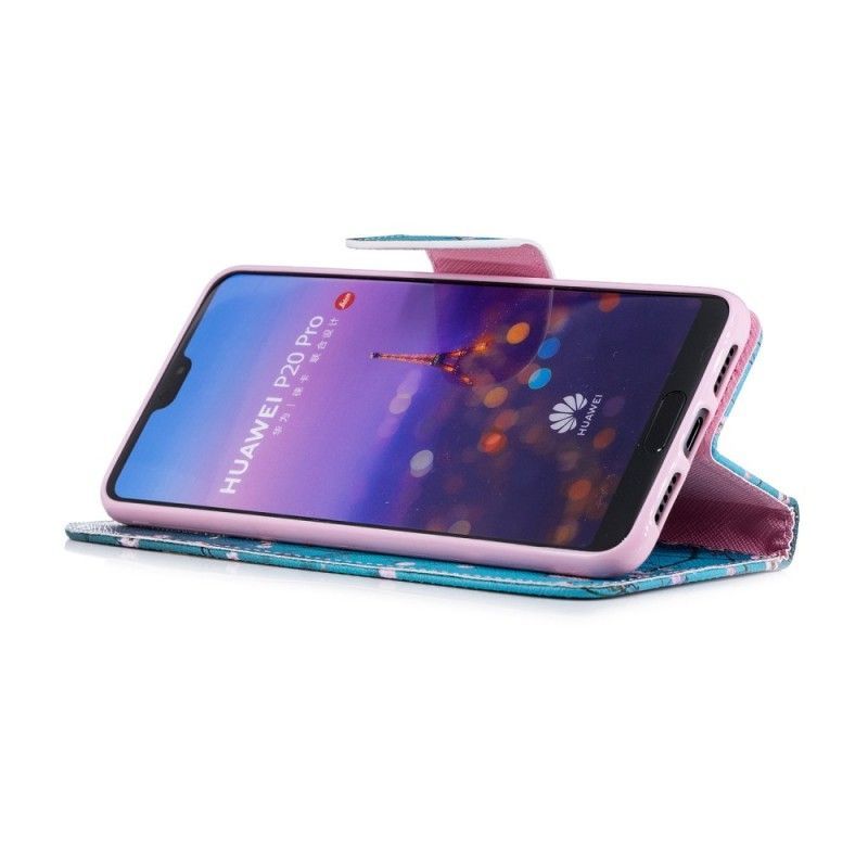 Flipové Pouzdro Huawei P20 Pro Kvetoucí Strom