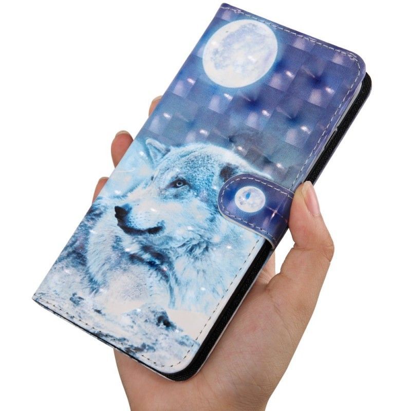 Flipové Pouzdro Huawei P30 Lite Vlk V Měsíčním Světle