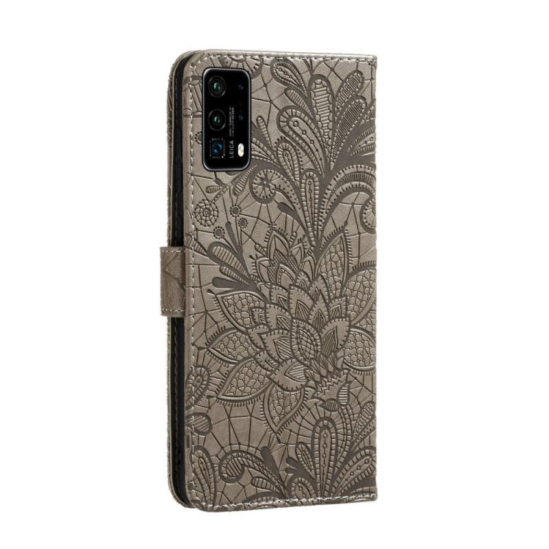 Flipové Pouzdro Huawei P40 Kmenové Řemínkové Květiny