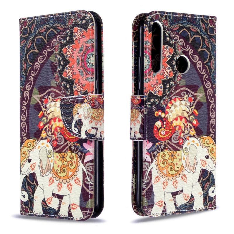 Flipové Pouzdro Huawei P40 Lite E / Y7p Etnická Sloní Mandala