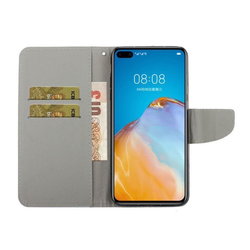 Flipové Pouzdro Huawei P40 Pro Patchworkové Mandaly S Páskem