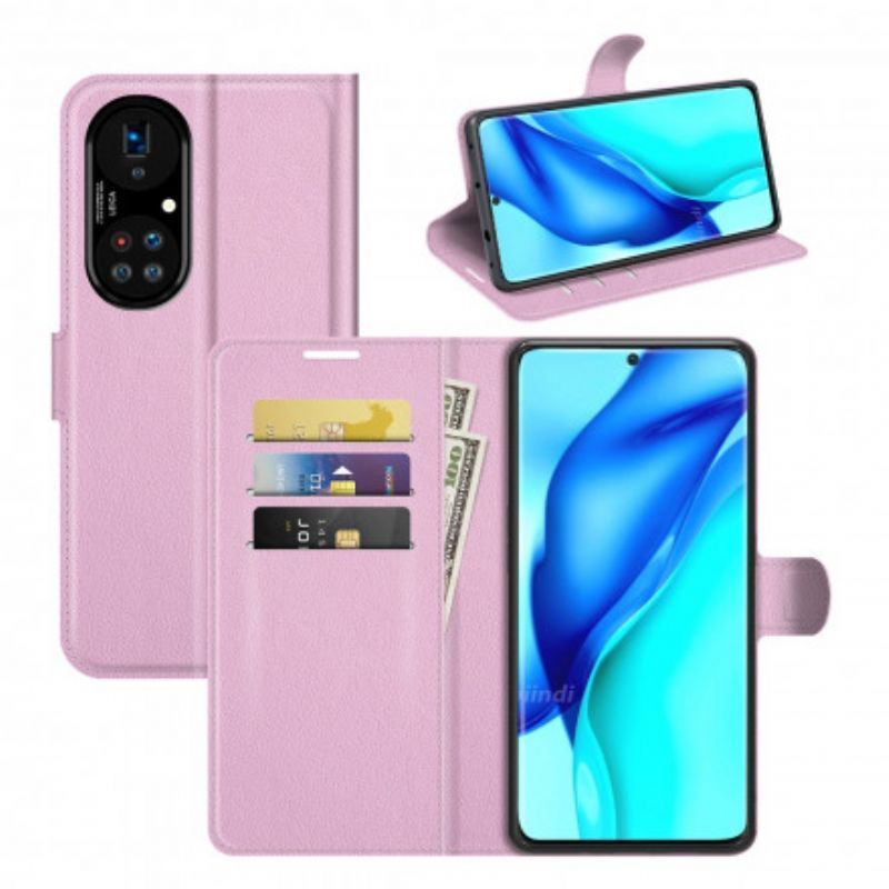 Flipové Pouzdro Huawei P50 Pro Klasický Styl Liči Kůže