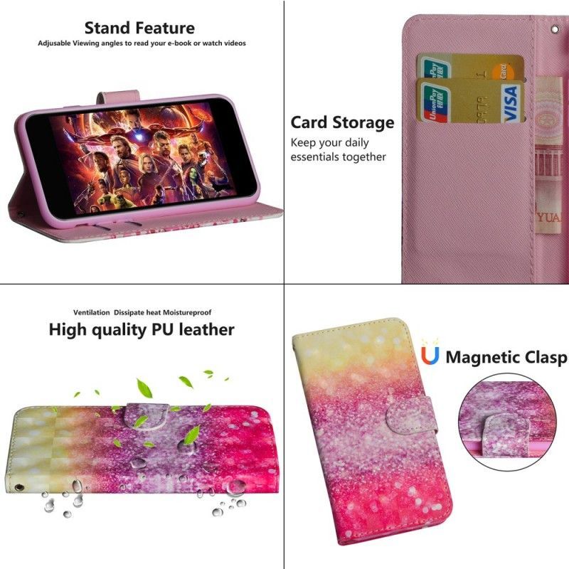 Flipové Pouzdro Huawei Y6 2019 Purpurový Třpytivý Gradient