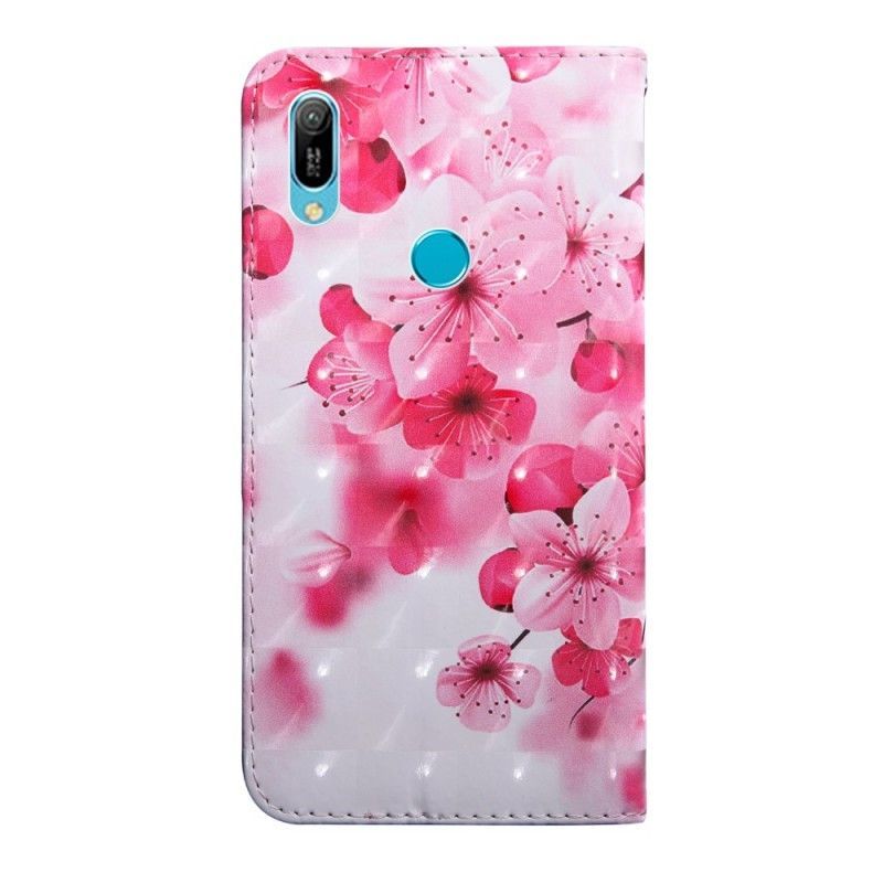 Flipové Pouzdro Huawei Y6 2019 Růžové Květy