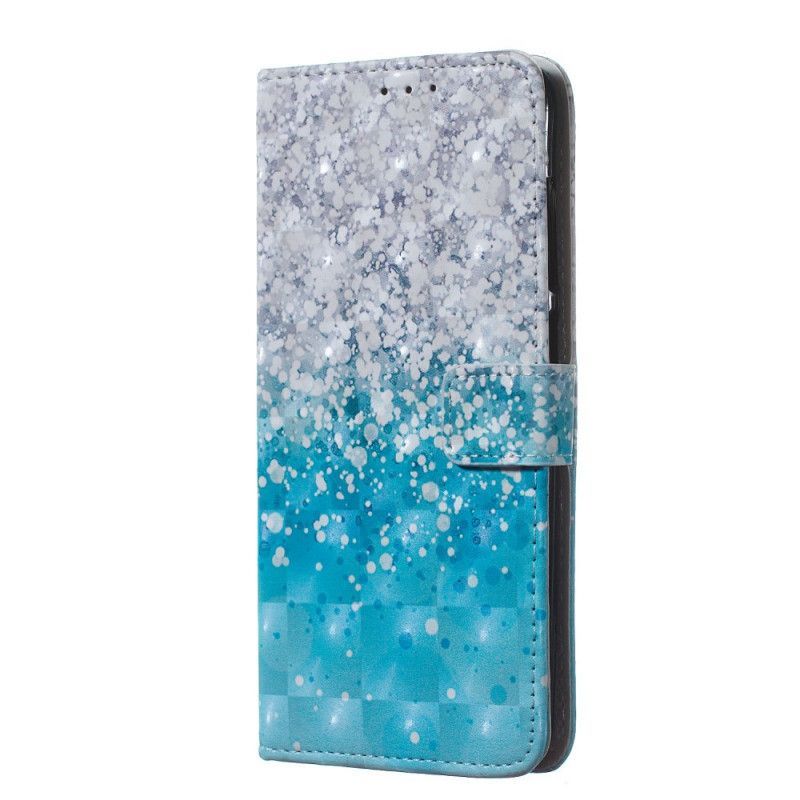 Flipové Pouzdro Huawei Y7 2019 Gradient Modrých Třpytek