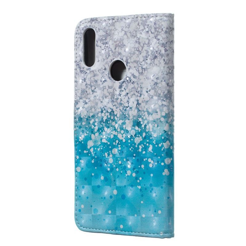 Flipové Pouzdro Huawei Y7 2019 Gradient Modrých Třpytek