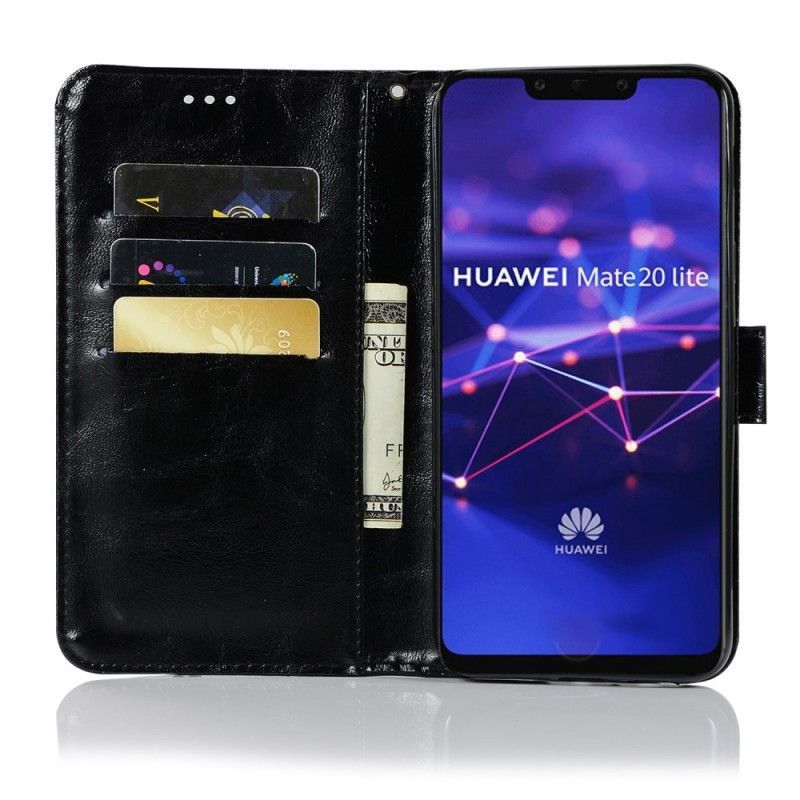 Flipové Pouzdro Na Huawei Mate 20 Lite Starý Kožený Řemínek