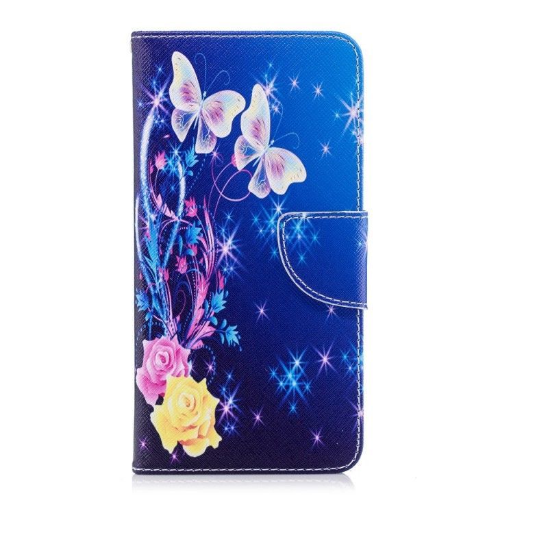 Flipové Pouzdro Na Huawei P20 Pro Motýli V Noci