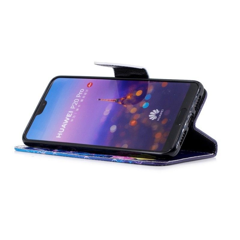 Flipové Pouzdro Na Huawei P20 Pro Motýli V Noci