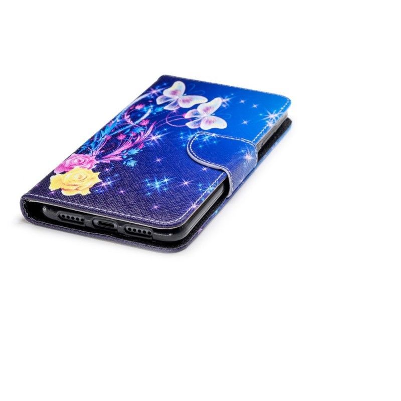 Flipové Pouzdro Na Huawei P20 Pro Motýli V Noci