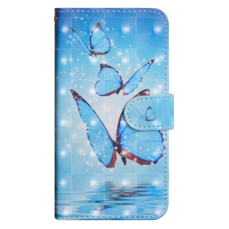 Honor 10 Lite Cover / Kožené Pouzdro Huawei P Smart 2019 Flying Blue Butterflies