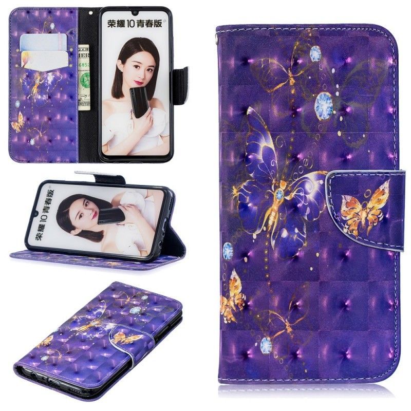 Honor 10 Lite Cover / Peněženková Pouzdra Huawei P Smart 2019 Butterflies Kings