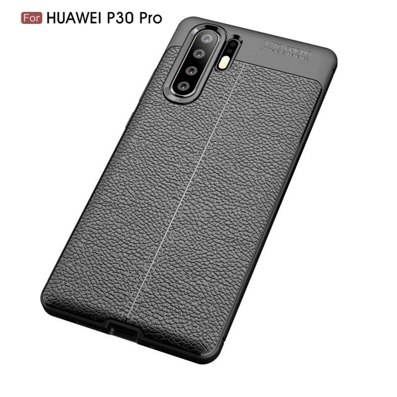 Huawei P30 Plus Dvouřadé Kožené Pouzdro S Liči