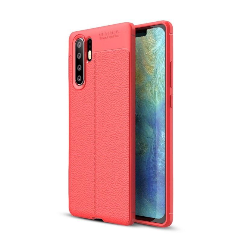 Huawei P30 Plus Dvouřadé Kožené Pouzdro S Liči